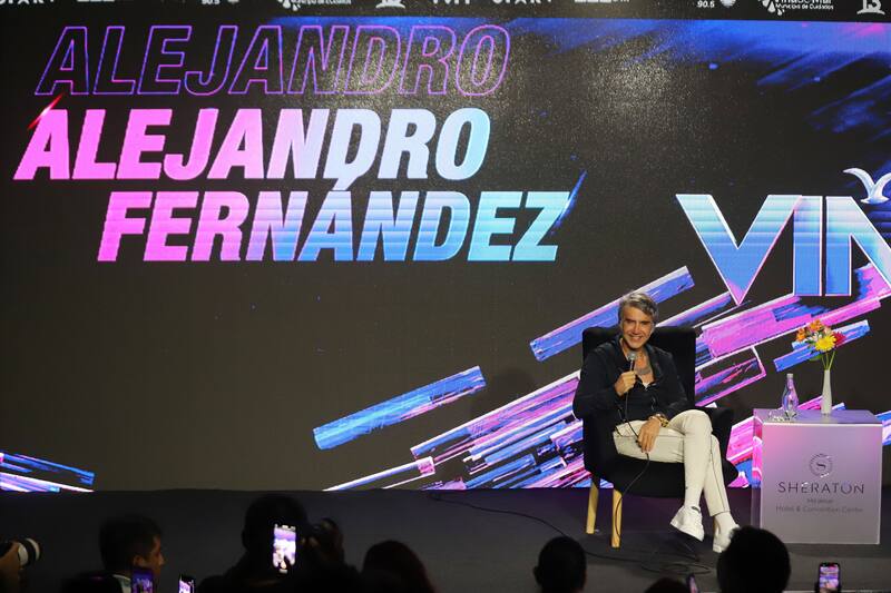 20 DE FEBRERO DE 2023/VIÑA DEL MAR
Alejandro Fernández durante la conferencia de prensa del Festival Internacional de la Canción de Viña del Mar 2023
FOTO: MANUEL LEMA OLGUIN/AGENCIAUNO