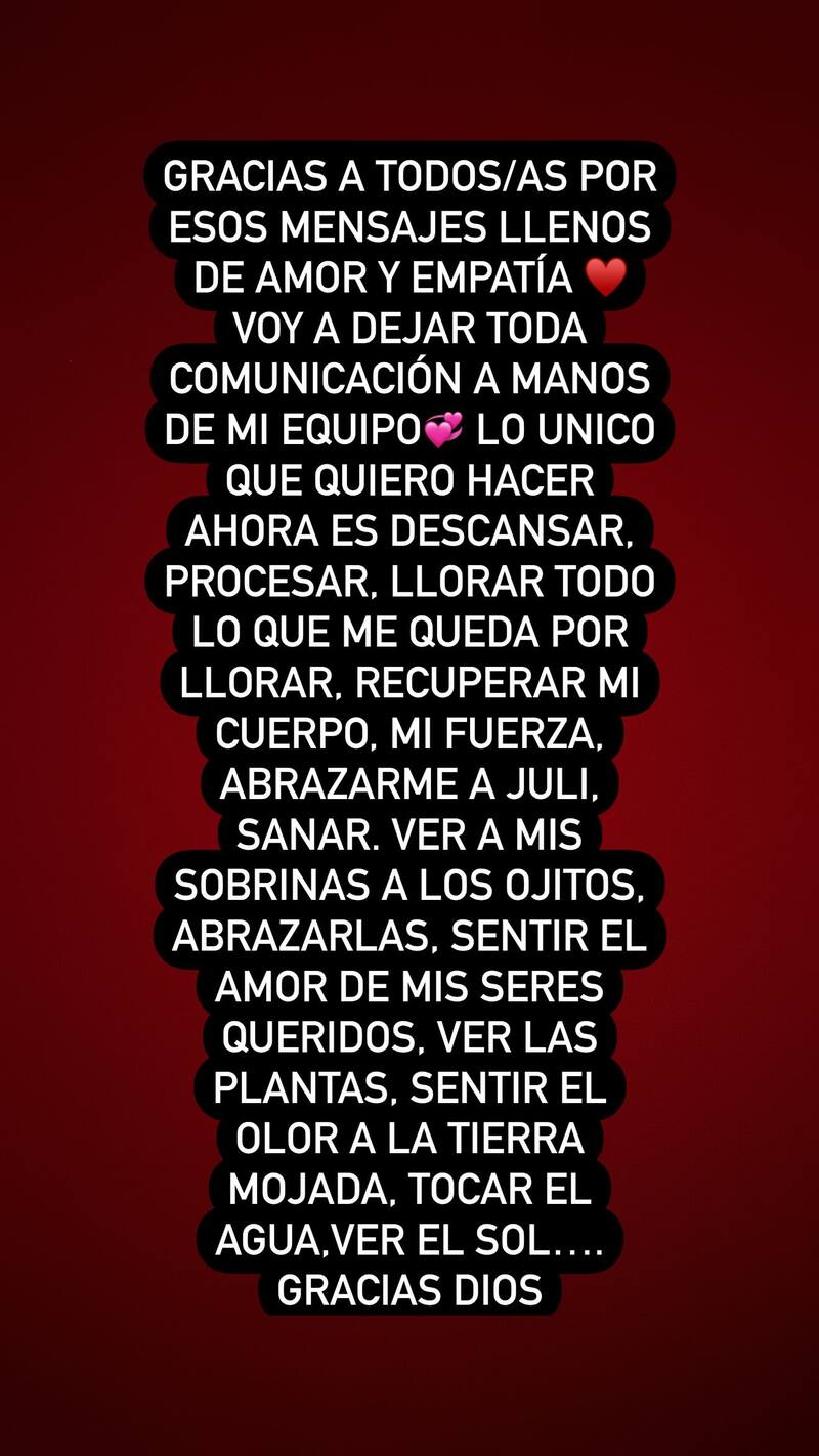Este fue el mensaje que subió a sus segudiores.