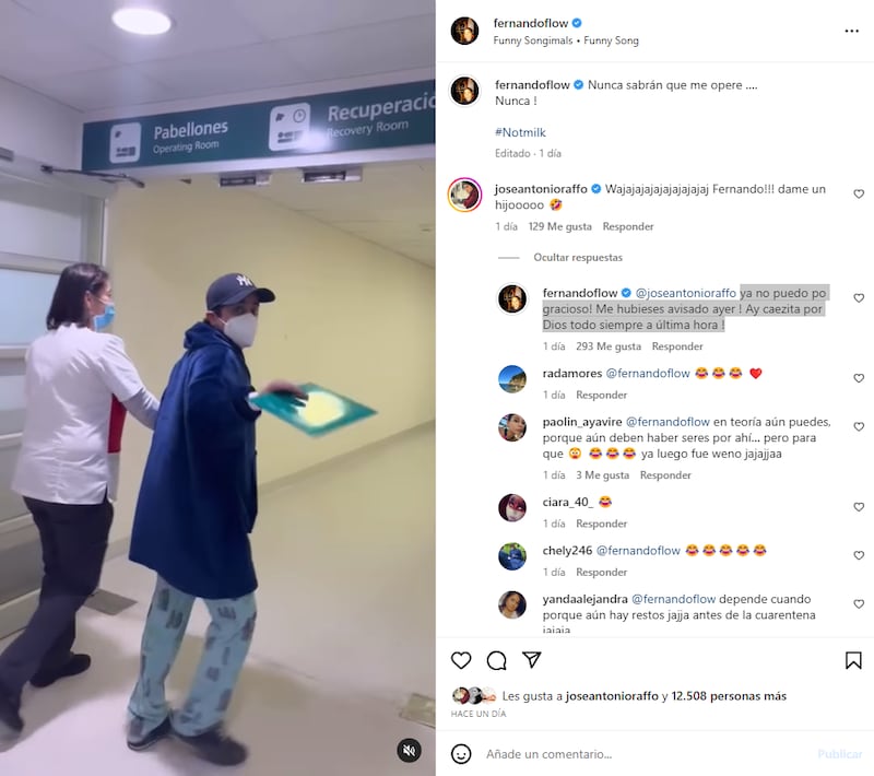 Fernando Godoy subió un video documentando de forma chistosa su vasectomía por Instagram.