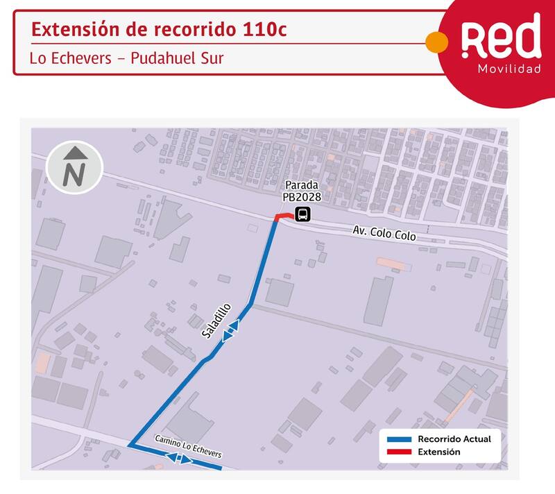 De esta forma concluirá el recorrido del bus 110c en la comuna de Quilicura.
