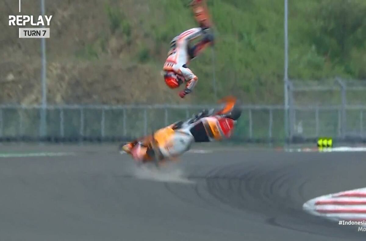 VIDEO | ¡Salió volando! La tremenda caída de Marc Márquez en Moto GP