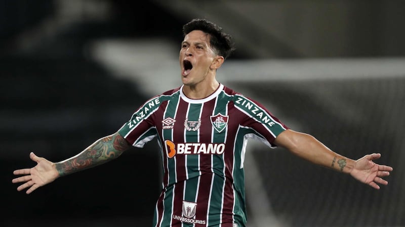 Germán Cano, celebrando gol por Fluminense.