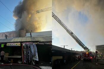 VIDEO | Incendio en cercanías de La Vega Central provoca cortes de tránsito en Recoleta