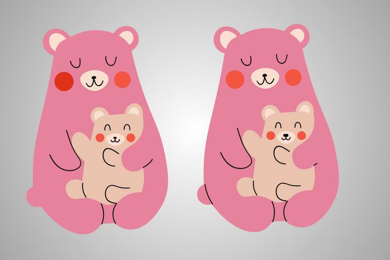 Encuentra las diferencias entre las osas.