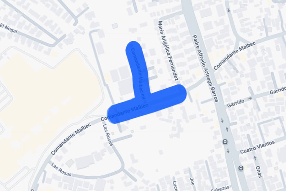 Sector afectado por el corte de luz.