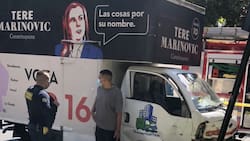 Camión de campaña de Tere Marinovic protagonizó choque: intentaron tapar propaganda