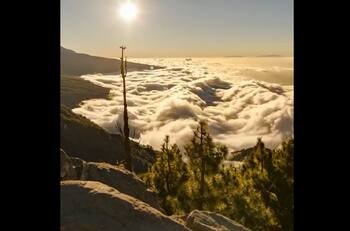 VIDEO | Un momento mágico: Captan hermosa puesta de sol por sobre un mar de nubes