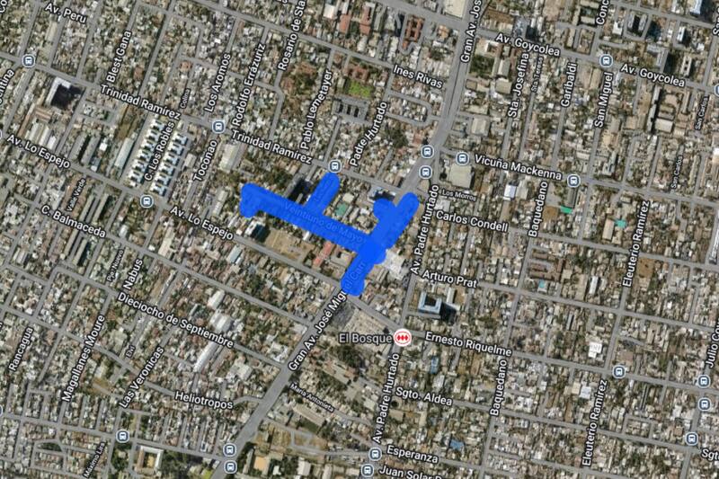 Sector afectado por el corte de luz.