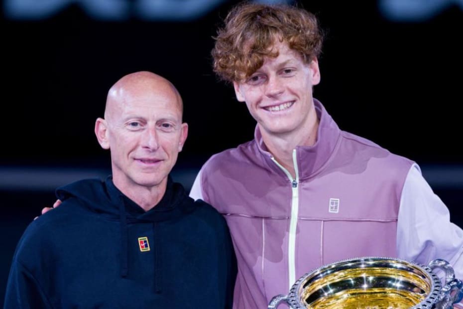 junto a Umberto Ferrara tras ganar el Australian Open.