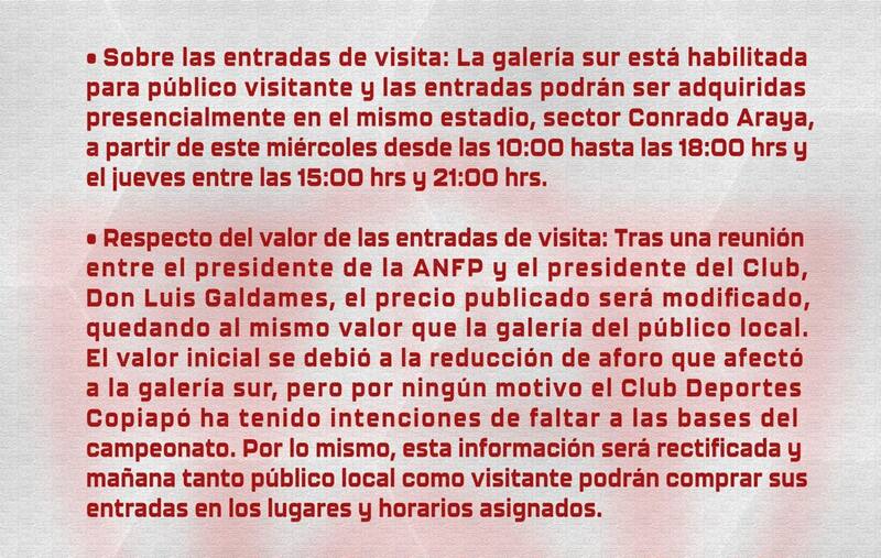 corrigiendo el valor de las entradas visitantes para el partido con la UC.