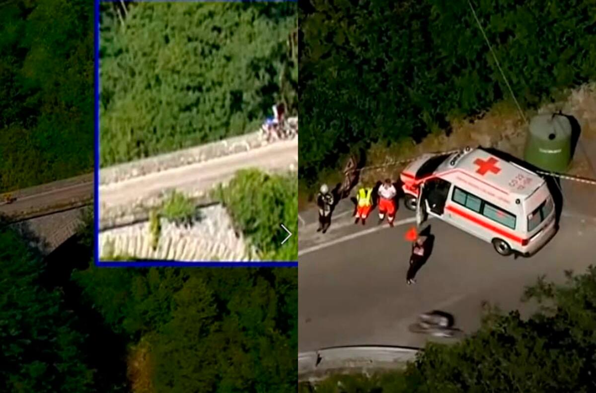 Escalofriante: Ciclista cayó de un puente en el Giro de Lombardía