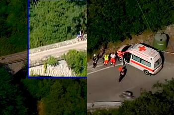 Escalofriante: Ciclista cayó de un puente en el Giro de Lombardía