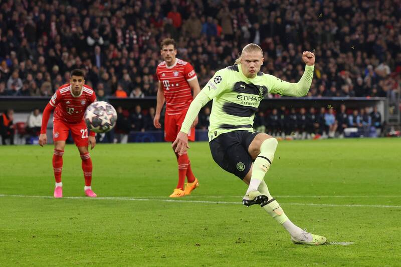 Erling Haaland desperdició un penal en el partido Bayern Munich vs Manchester City.
