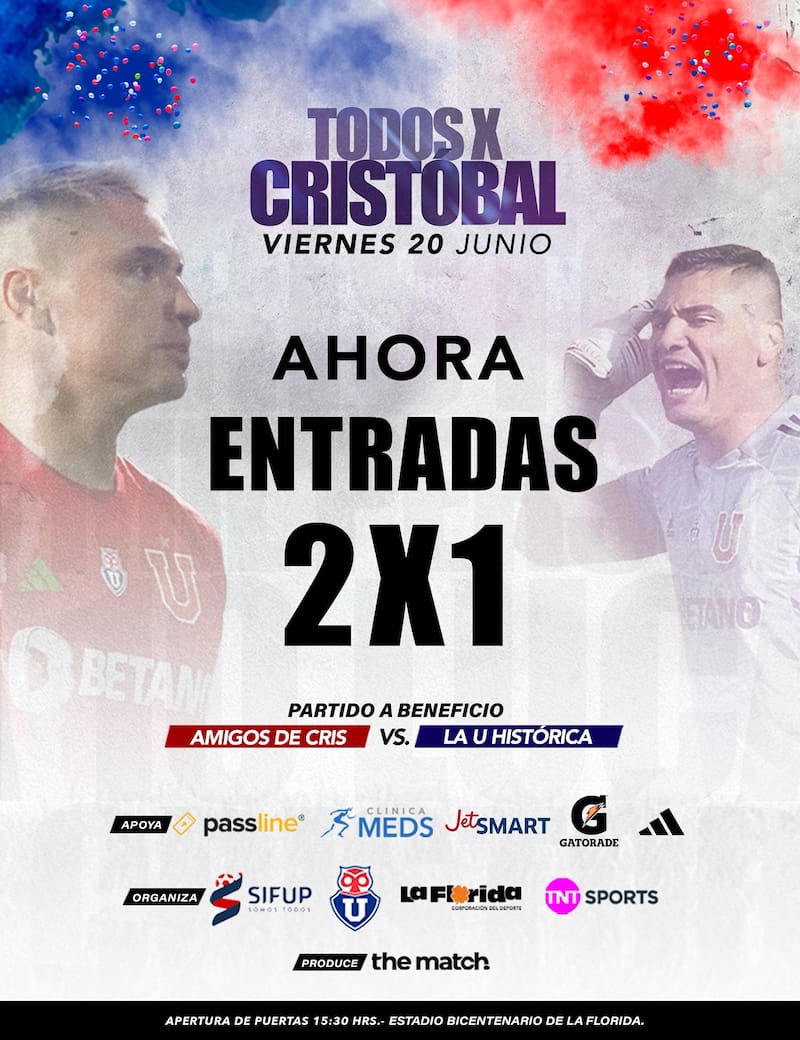 2X1 para el evento de este viernes en el Bicentenario de La Florida.