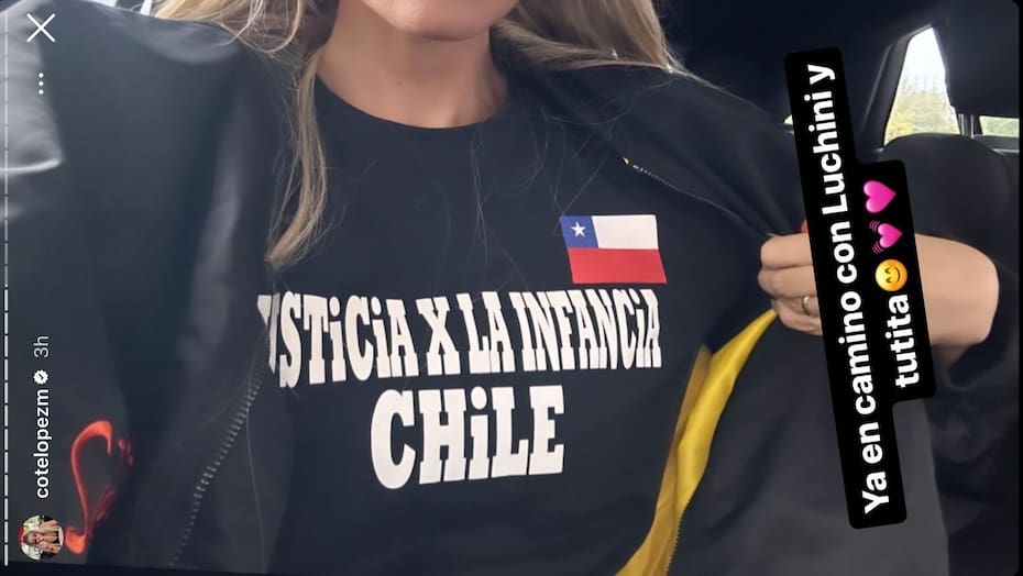 El outfit de Coté López para la marcha. Foto: Instagram.