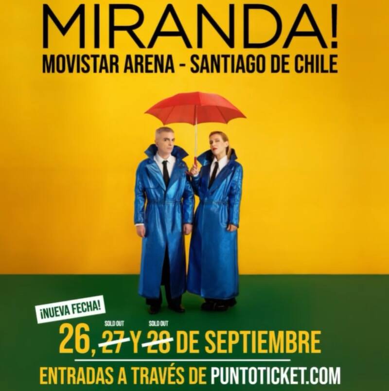 Miranda! sumó tercer concierto en Chile. Créditos: Instagram