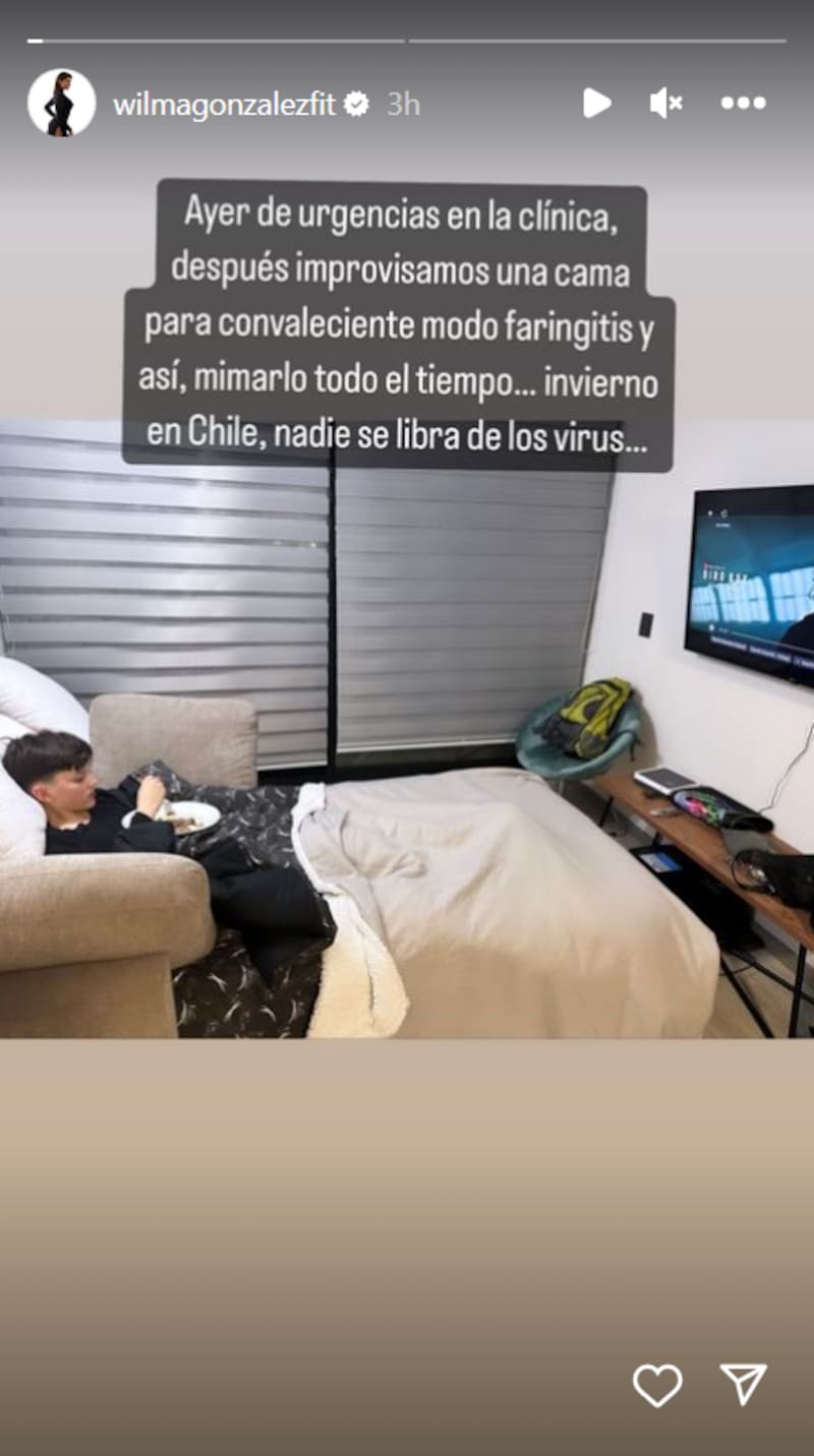 A través de las historias de su cuenta de Instagram, Wilma González compartió una foto de su hijo, quien tuvo que ser llevado de urgencias al hospital.