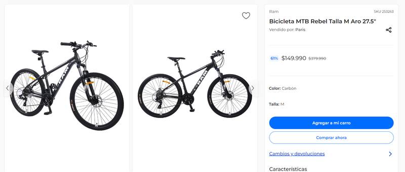 Bicicleta MTB Rebel en Paris - Aro 27.5