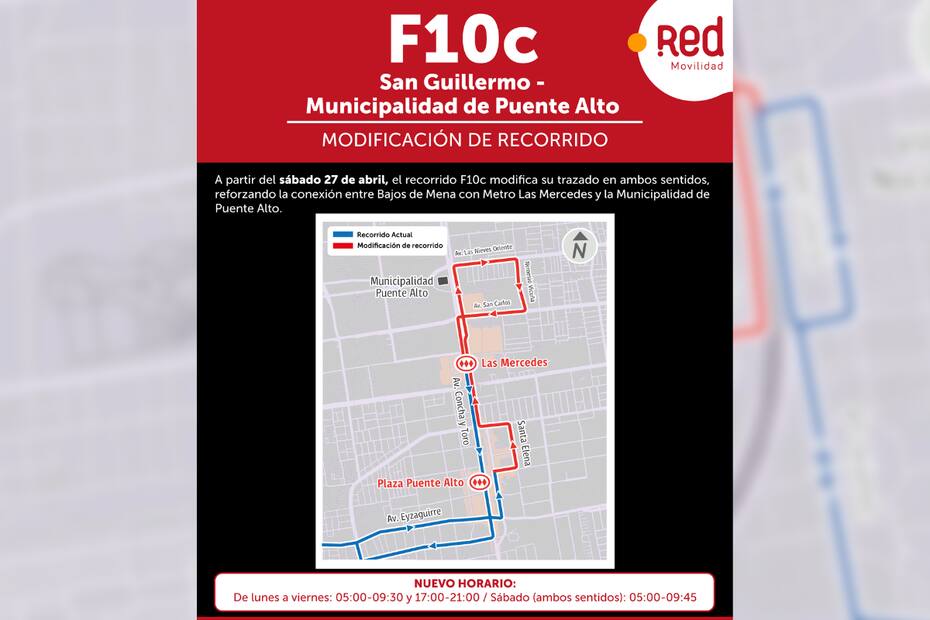 Revisa las modificaciones del trayecto del bus.