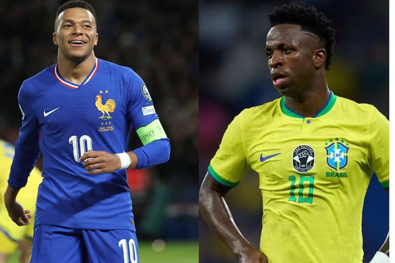 Partidazo amistoso se juega este jueves 26 de marzo con Mbappé y Vinícius como protagonista. Fotos: EFE.