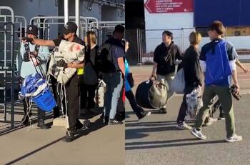 VIDEO | Guardias del Estadio Nacional les quitan lienzos a los hinchas de Japón en la previa del partido ante Chile
