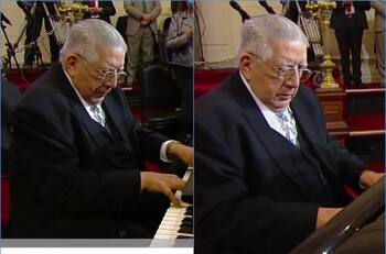 Valentín Trujillo emocionó a todos al tocar el himno nacional en el cierre de la Convención Constitucional