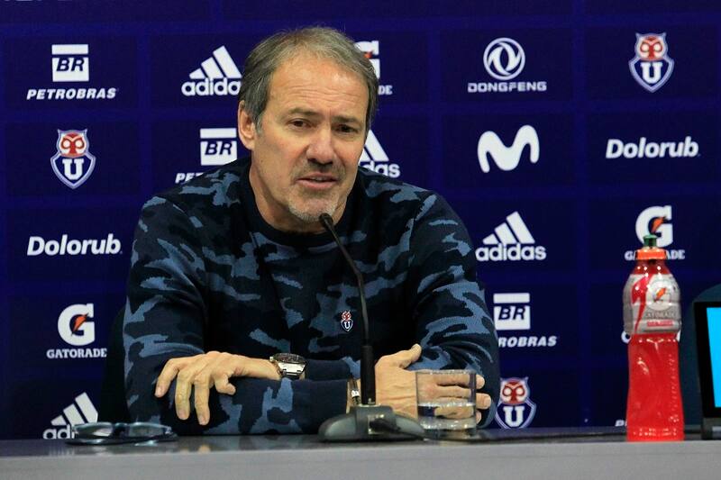 Santiago, 15 julio 2019.
Sergio Vargas durante la presentacion del refuerzo de Universidad de Chile, Marcos Riquelme.
Sebastian Cisternas/Photosport.