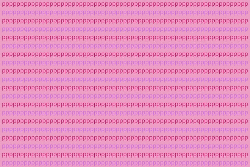 ¿Cuánto te demorarás en ver las dos "q" en la imagen?