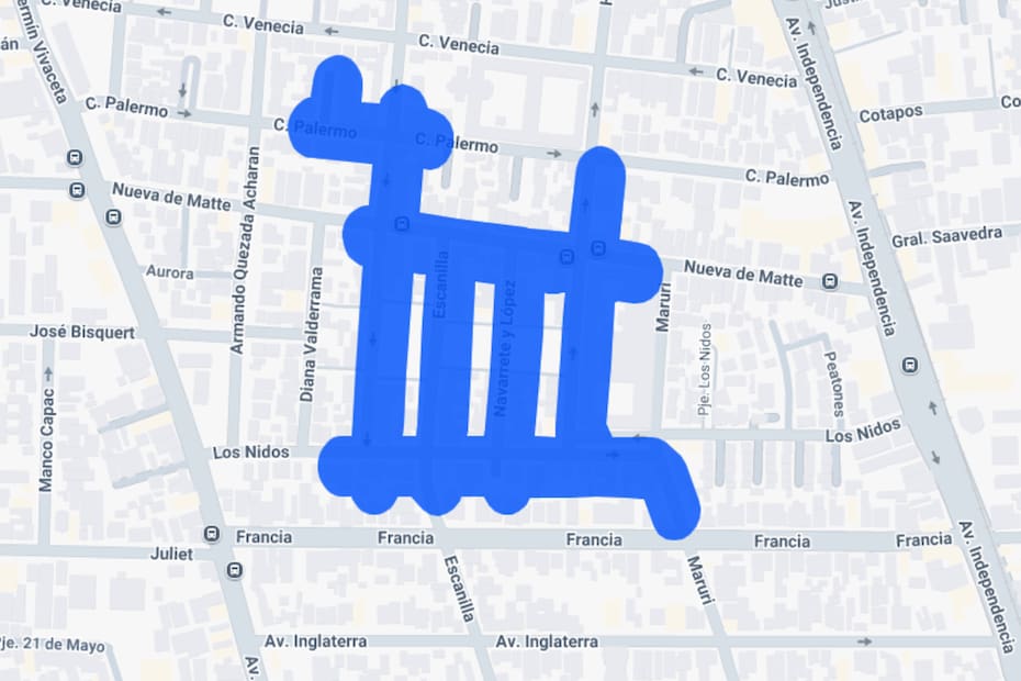 Sector afectado por el corte de luz.