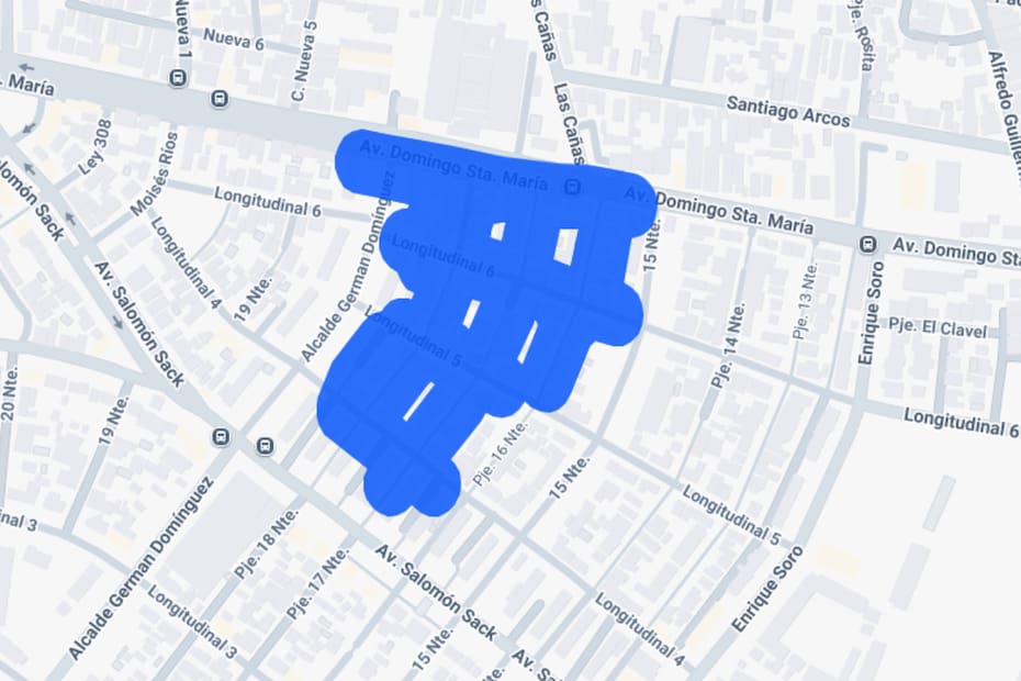 Sector afectado por el corte de luz.