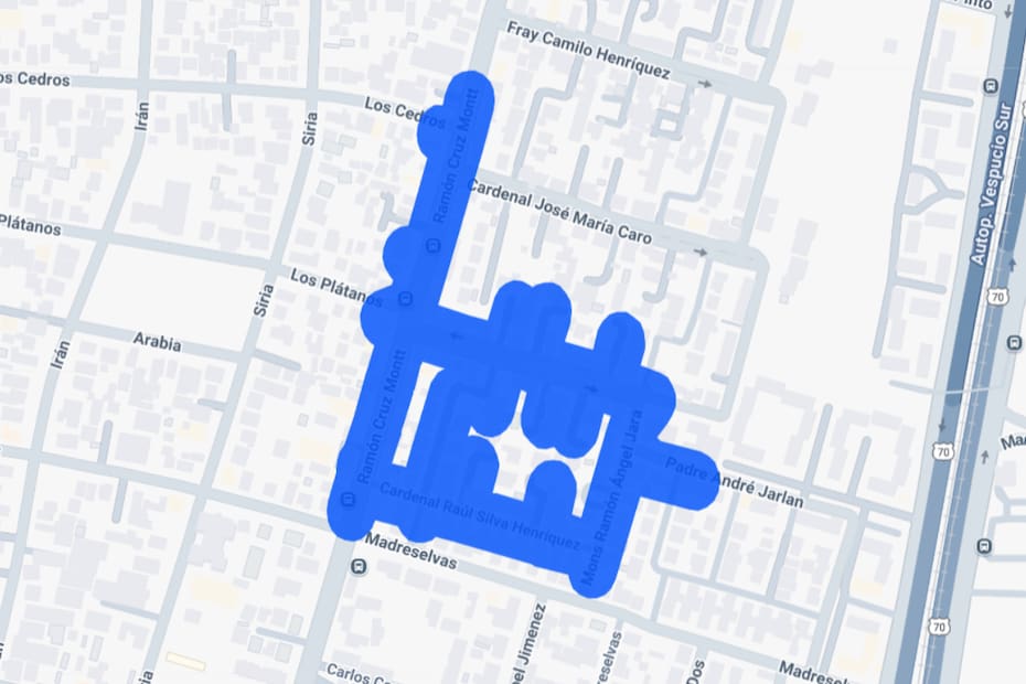 Sector afectado por el corte de luz.