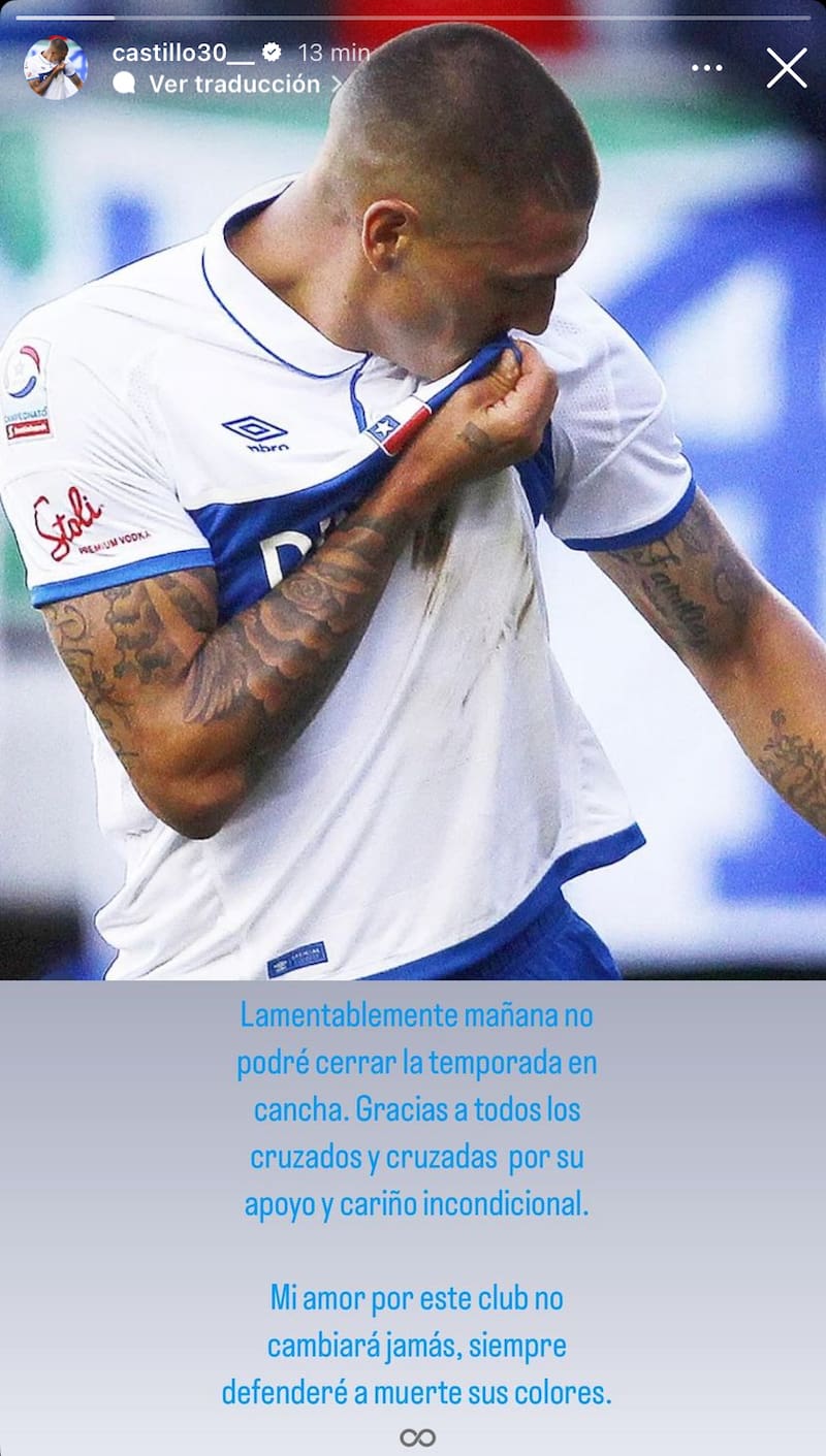 Nicolás Castillo despide su temporada en la UC.