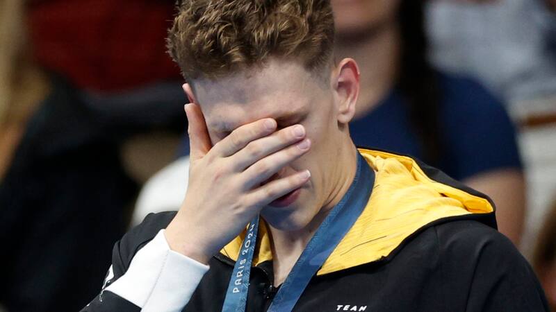 VIDEO | París 2024: el desconsolado llanto de Lukas Maertens tras lograr histórica medalla en natación