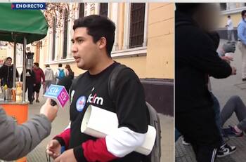 Tras ataque al hermano del Presidente Boric: Periodista y entrevistado de "Chilevisión Noticias" sufrieron agresión en plena Alameda