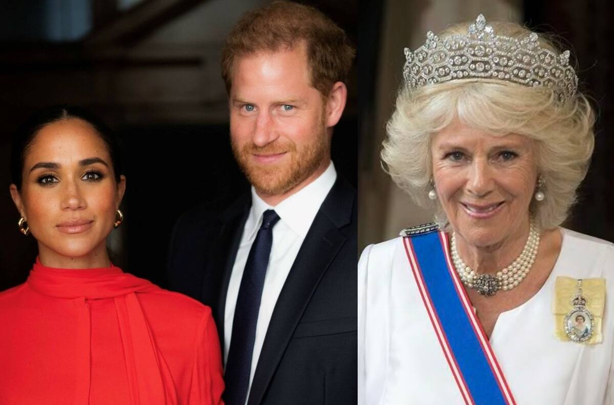 La Reina Camilla mostró una inédita fotografía familiar con el príncipe Harry y Meghan Markle
