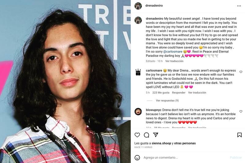 El nieto de Robert De Niro falleció a los 19 años