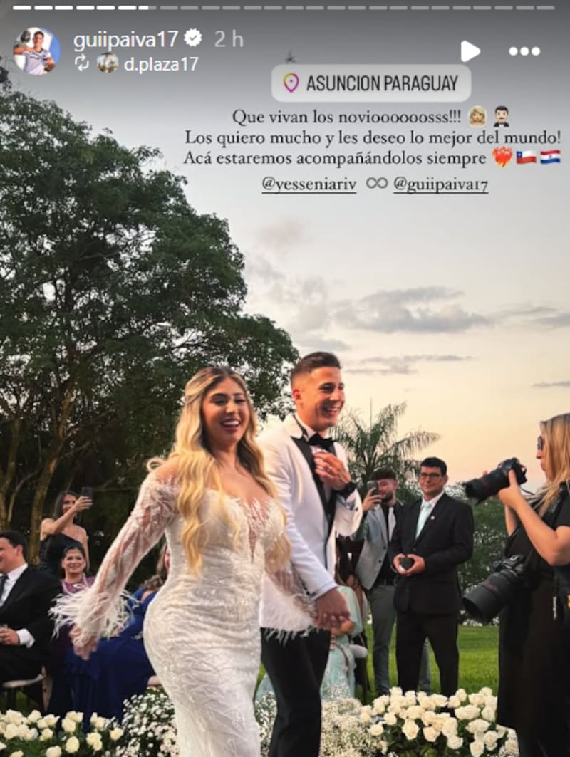 El canterano de Colo Colo estuvo presente en el matrimonio de Guillermo Paiva