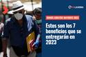 Bonos para Adultos Mayores 2023: Conoce cuáles son los 7 beneficios que se entregarán el próximo año