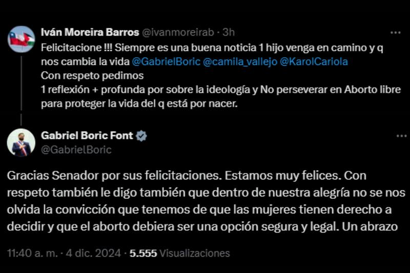 Respuesta de Boric a Moreira.