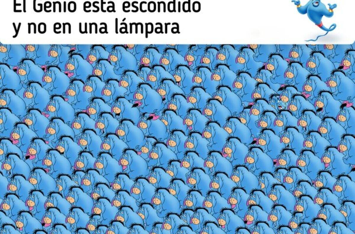 Acertijo visual: ¿Puedes encontrar al genio de Aladdin entre los burros?