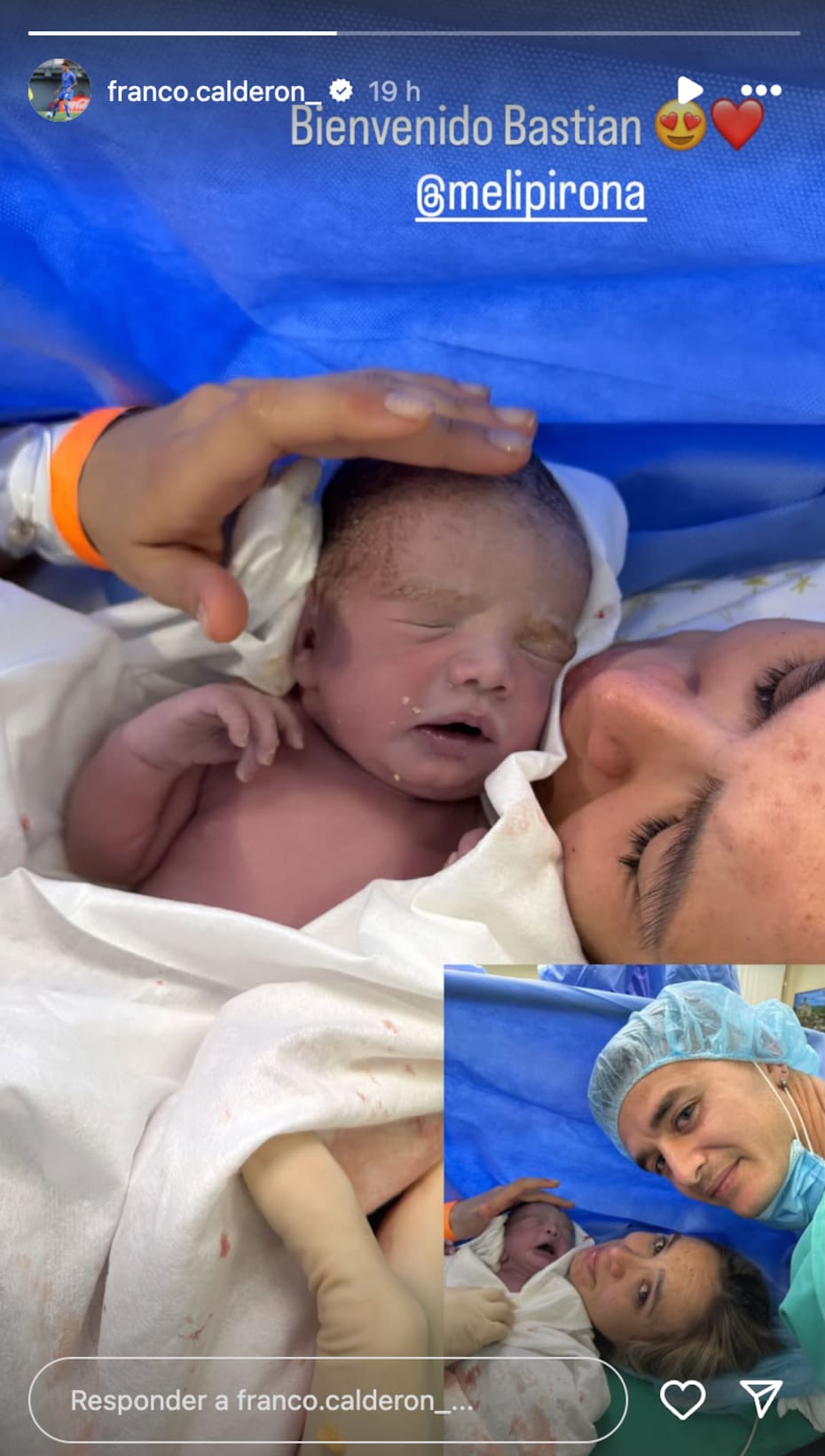Franco Calderón, anunció el nacimiento de su hijo Bastián.