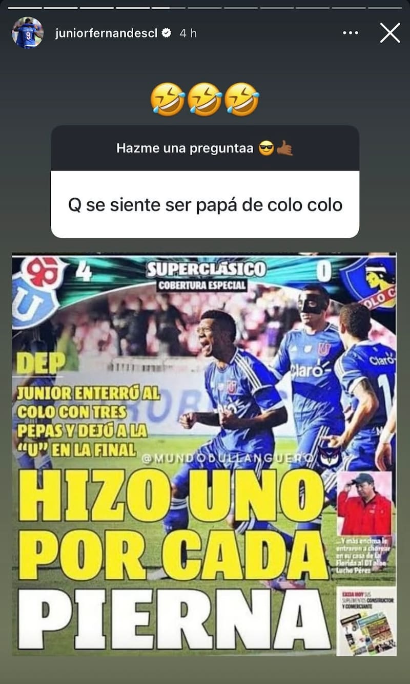 El delantero recordó sus tres goles contra Colo Colo.