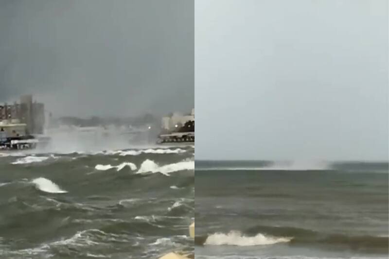 Durante esta semana se registraron dos trombas marinas en las costas de Uruguay, según información entregada por Inumet. Foto: Captura de video.