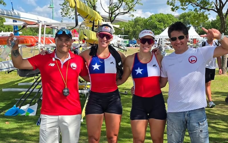 Antonia y Melita brillaron en el Mundial de Remo de Shangai, tras ganar la Final B. Foto: Team Chile