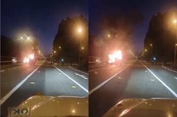 VIDEO | Incendiaron 3 camiones: Conductor grabó a hombres disparando en plena Ruta 5 Sur