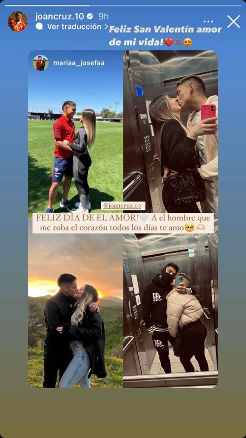 Historia de Instagram de Joan Cruz en el Día de los Enamorados.