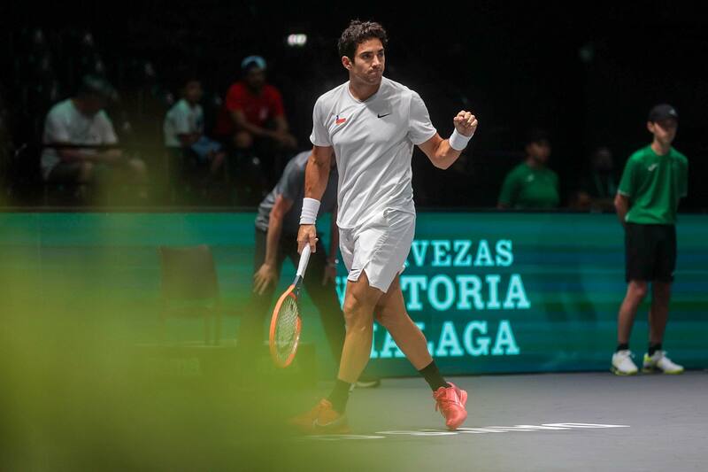 Cristian Garin le dio el primer punto a Chile. Luis Sevilla / @revesfotografico