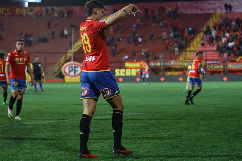 El uruguayo jugó 21 partidos y marcó tres goles con la camiseta de Unión Española en 2024. Foto: Agencia Aton.