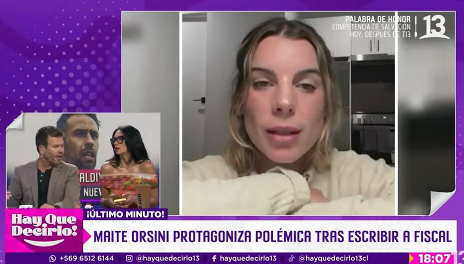 En "Hay que decirlo" comentaron el nuevo "telefonazo" de Maite Orsini. Créditos: Pantallazo Canal 13