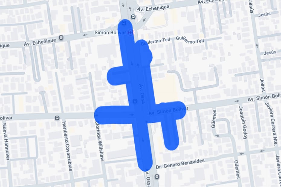 Sector afectado por el corte de luz.